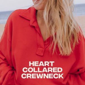 Daily Drills collared crewneck in heart (selling shorts separate)